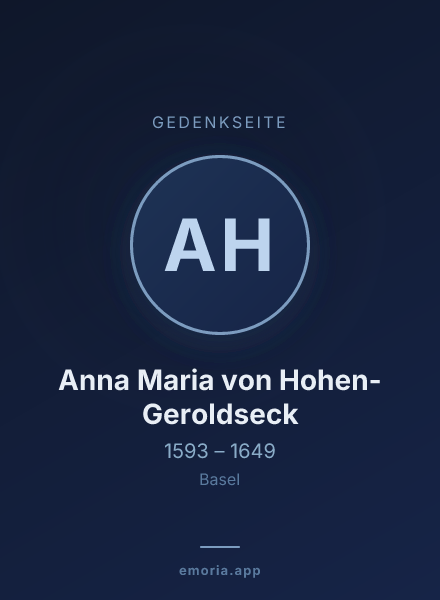 Gedenkportrait von Anna Maria von Hohen-Geroldseck