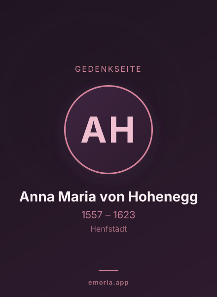 Gedenkportrait von Anna Maria von Hohenegg