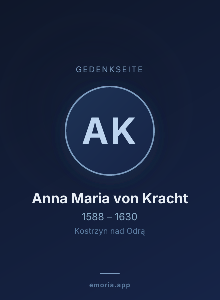 Gedenkportrait von Anna Maria von Kracht