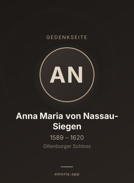 Gedenkportrait von Anna Maria von Nassau-Siegen