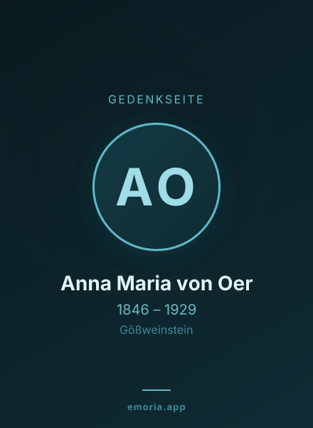 Gedenkportrait von Anna Maria von Oer
