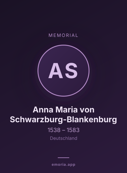 Memorial portrait of Anna Maria von Schwarzburg-Blankenburg