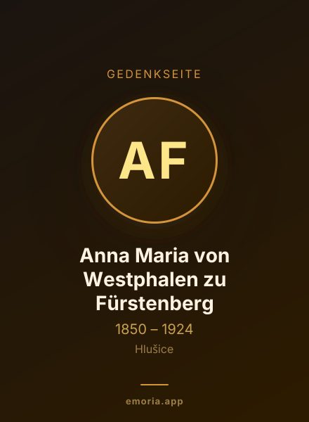 Gedenkportrait von Anna Maria von Westphalen zu Fürstenberg
