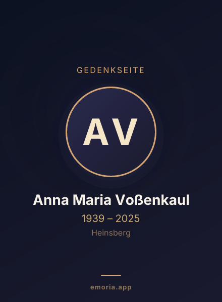 Gedenkportrait von Anna Maria Voßenkaul