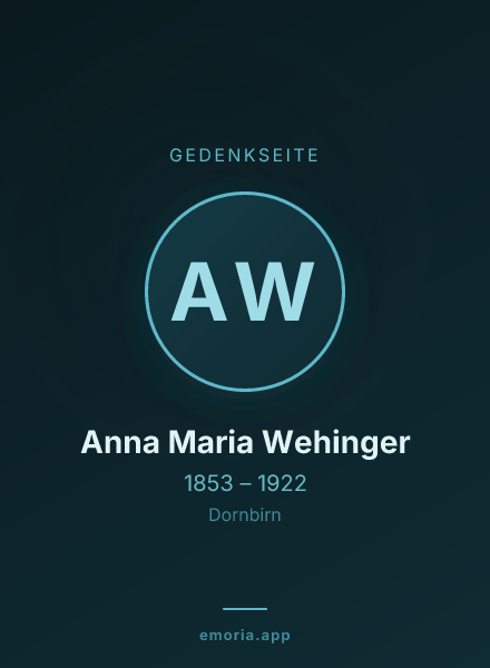 Gedenkportrait von Anna Maria Wehinger