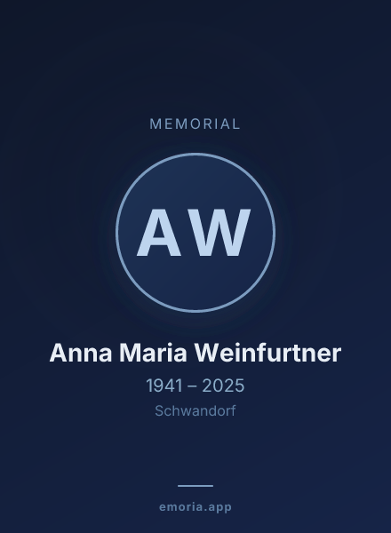 Memorial portrait of Anna Maria Weinfurtner