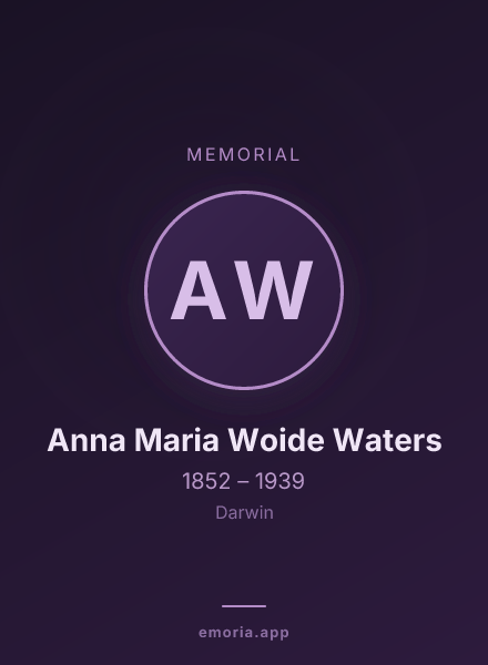 Memorial portrait of Anna Maria Woide Waters