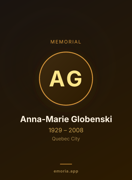 Memorial portrait of Anna-Marie Globenski
