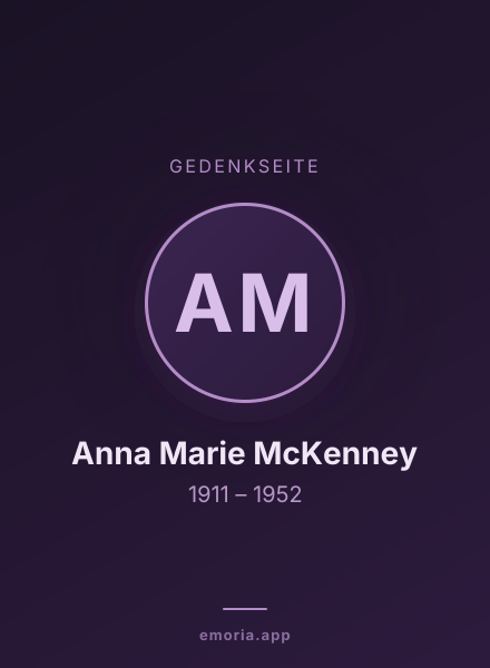 Gedenkportrait von Anna Marie McKenney