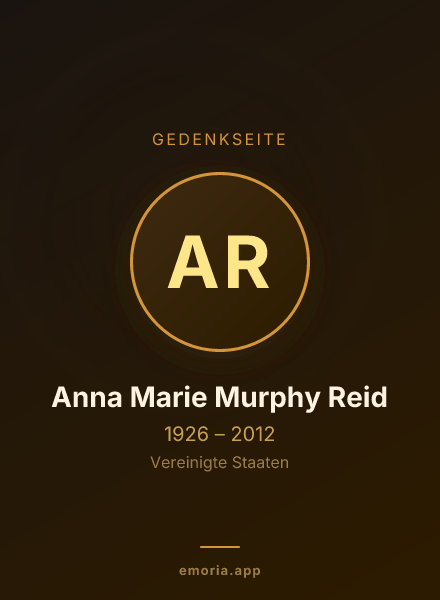 Gedenkportrait von Anna Marie Murphy Reid