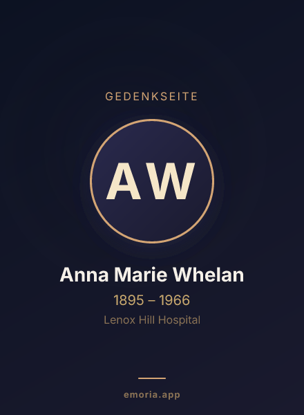 Gedenkportrait von Anna Marie Whelan