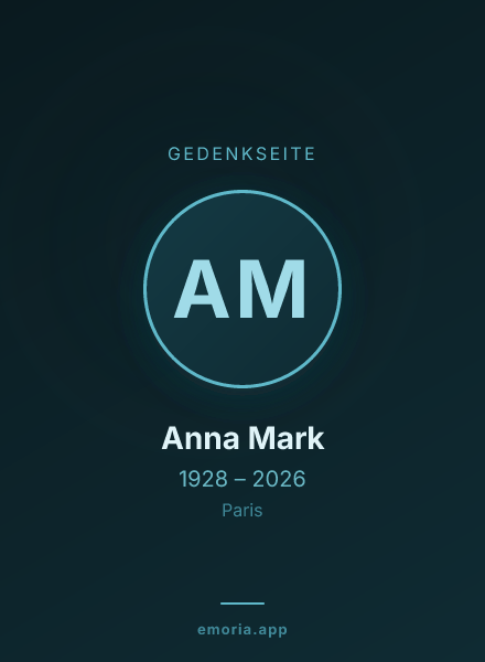 Gedenkportrait von Anna Mark