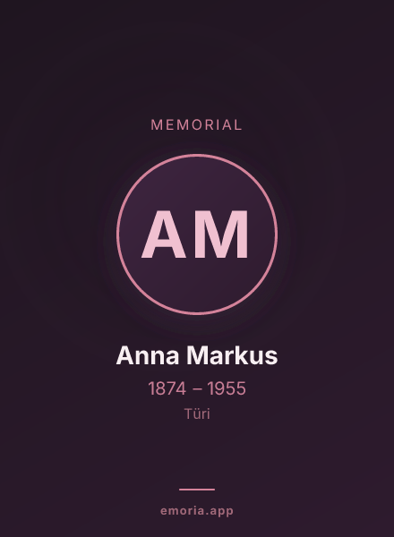 Memorial portrait of Anna Markus