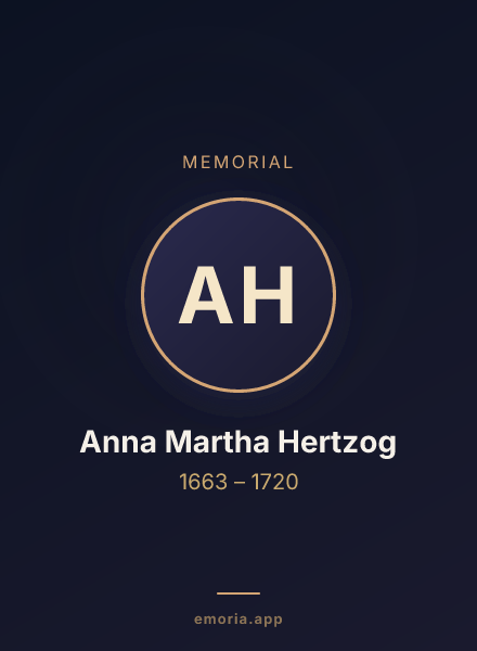 Memorial portrait of Anna Martha Hertzog