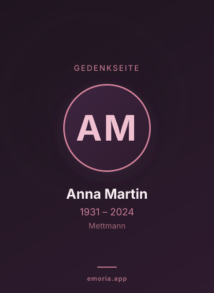 Gedenkportrait von Anna Martin
