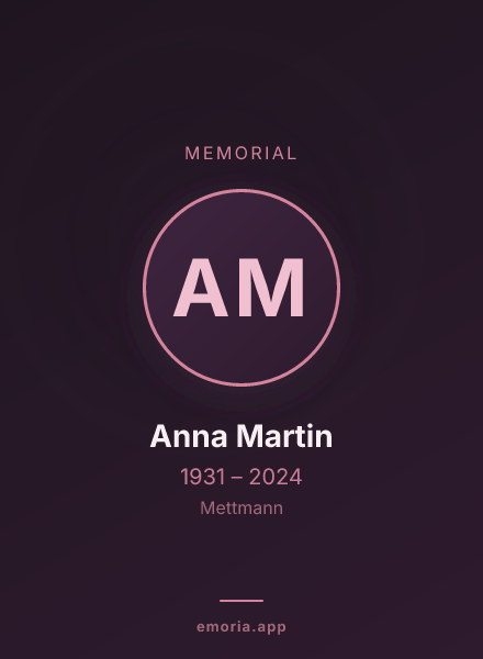 Memorial portrait of Anna Martin