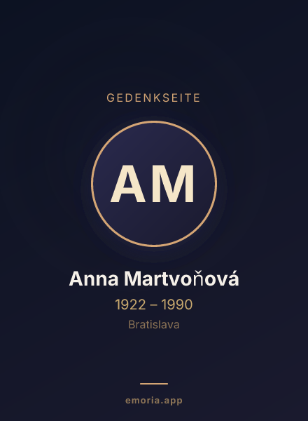 Gedenkportrait von Anna Martvoňová