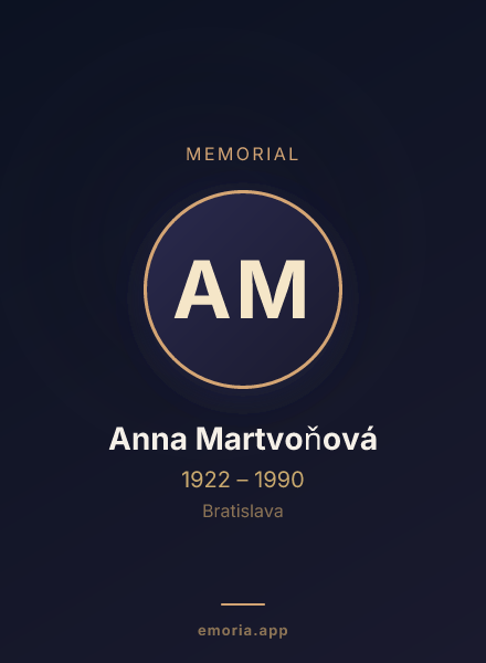Memorial portrait of Anna Martvoňová