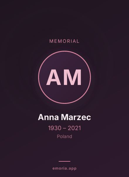 Memorial portrait of Anna Marzec