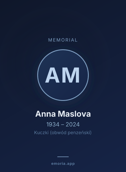 Memorial portrait of Anna Maslova