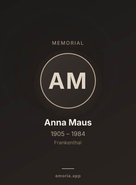 Memorial portrait of Anna Maus