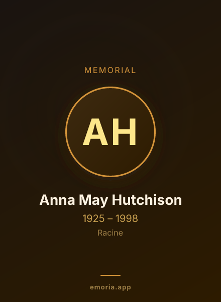 Memorial portrait of Anna May Hutchison