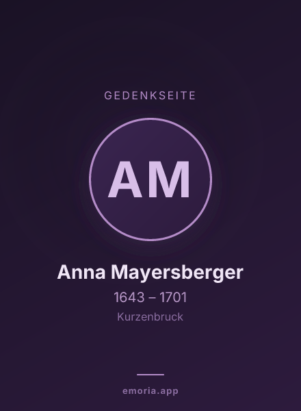 Gedenkportrait von Anna Mayersberger