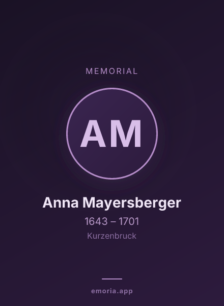 Memorial portrait of Anna Mayersberger