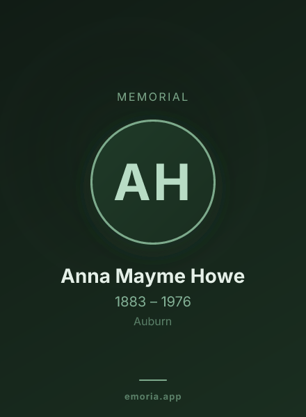 Memorial portrait of Anna Mayme Howe