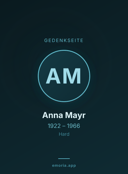 Gedenkportrait von Anna Mayr