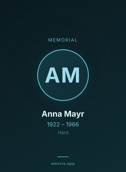 Memorial portrait of Anna Mayr