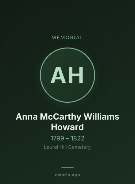 Memorial portrait of Anna McCarthy Williams Howard