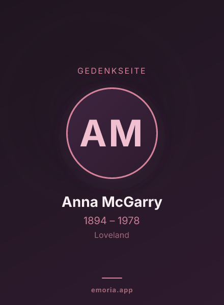Gedenkportrait von Anna McGarry