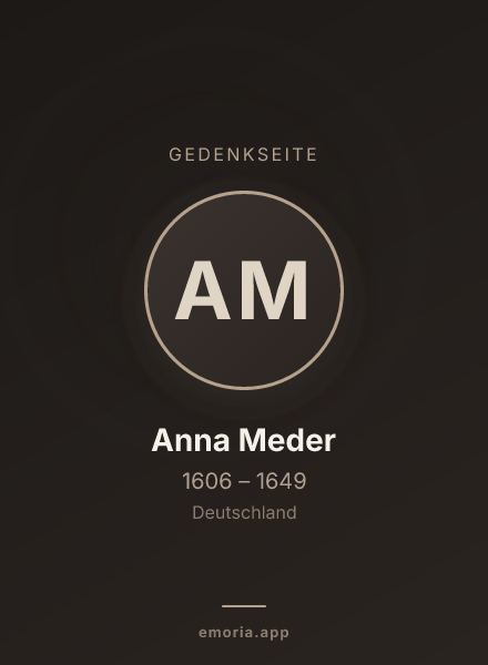 Gedenkportrait von Anna Meder