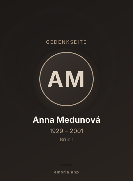 Gedenkportrait von Anna Medunová