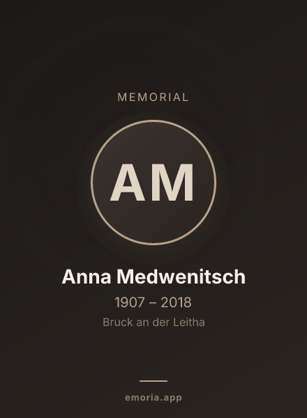 Memorial portrait of Anna Medwenitsch