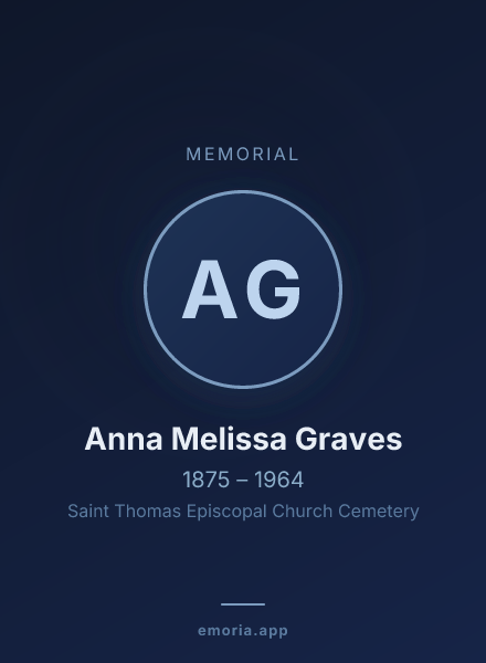 Memorial portrait of Anna Melissa Graves