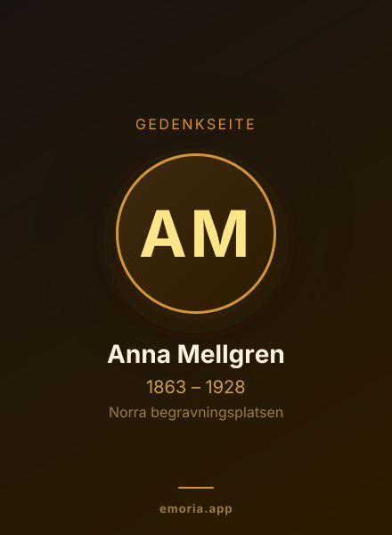 Gedenkportrait von Anna Mellgren