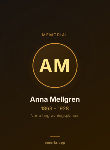 Memorial portrait of Anna Mellgren