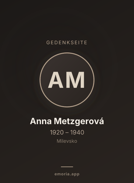 Gedenkportrait von Anna Metzgerová