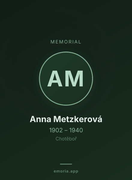 Memorial portrait of Anna Metzkerová