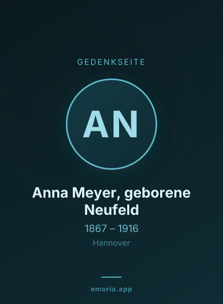 Gedenkportrait von Anna Meyer, geborene Neufeld