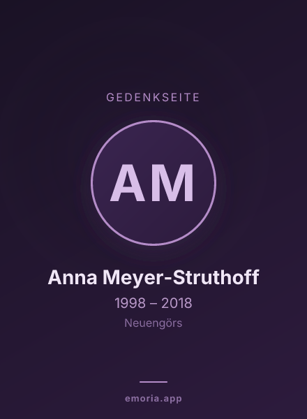 Gedenkportrait von Anna Meyer-Struthoff