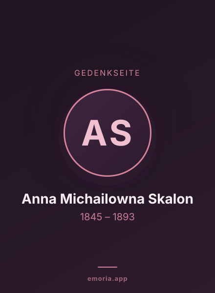Gedenkportrait von Anna Michailowna Skalon