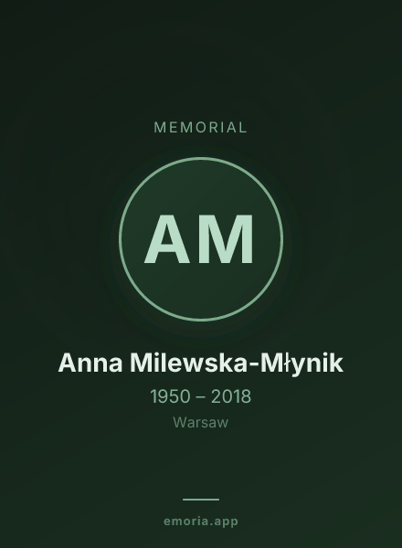 Memorial portrait of Anna Milewska-Młynik