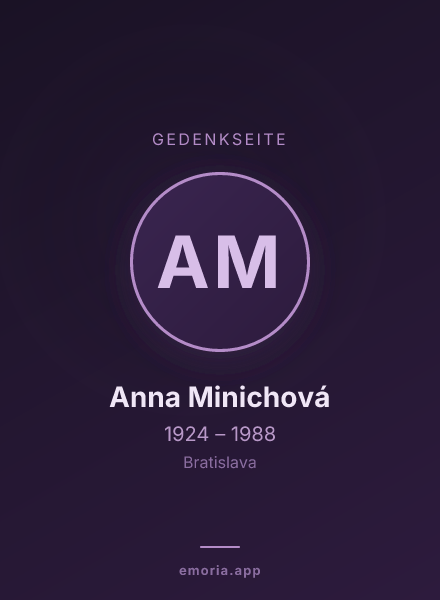 Gedenkportrait von Anna Minichová