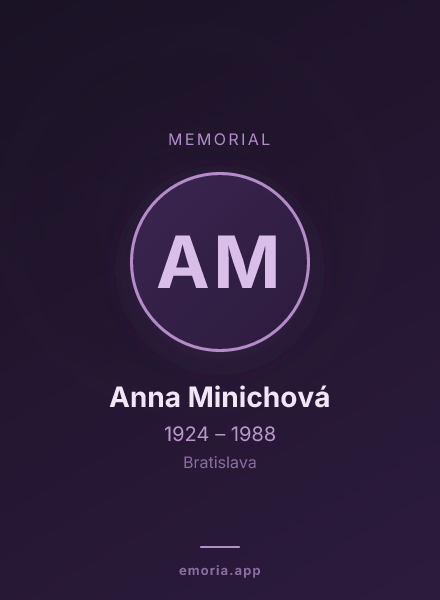 Memorial portrait of Anna Minichová