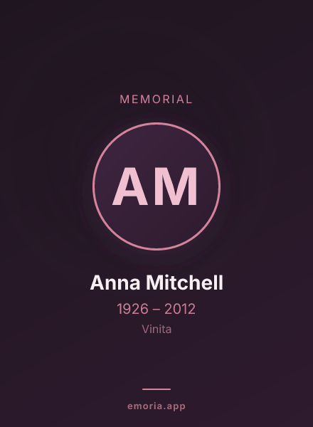 Memorial portrait of Anna Mitchell