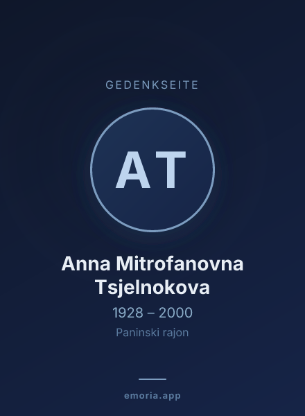 Gedenkportrait von Anna Mitrofanovna Tsjelnokova