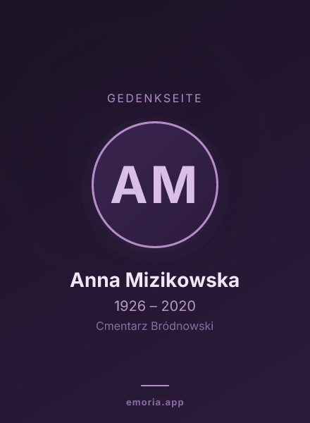 Gedenkportrait von Anna Mizikowska